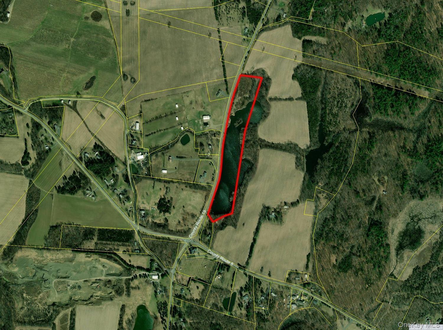 19 County Route Hudson, NY 12534 - Photo 1 of 6 an aerial view of a house with a yard and large trees