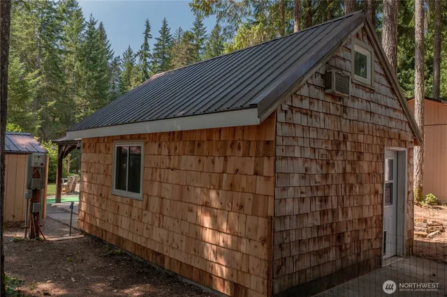 a backyard of a house
