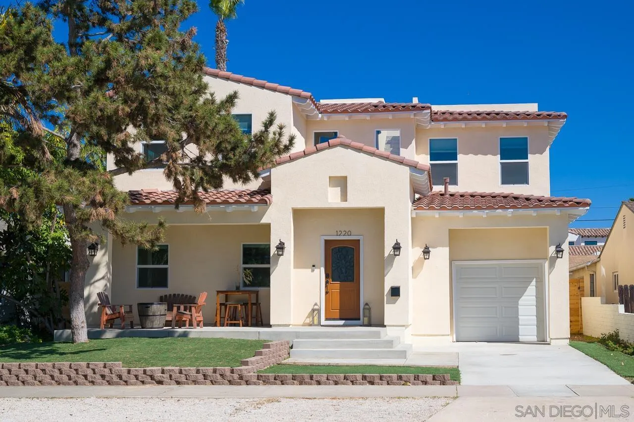 1220 Emerald Street San Diego, CA 92109 - Photo 2 of 19 a front view of a house with a yard