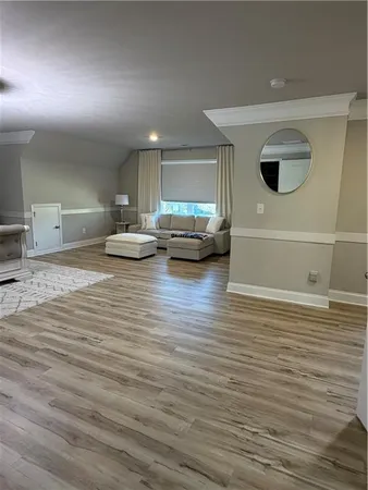 a view of a lake with a big yard