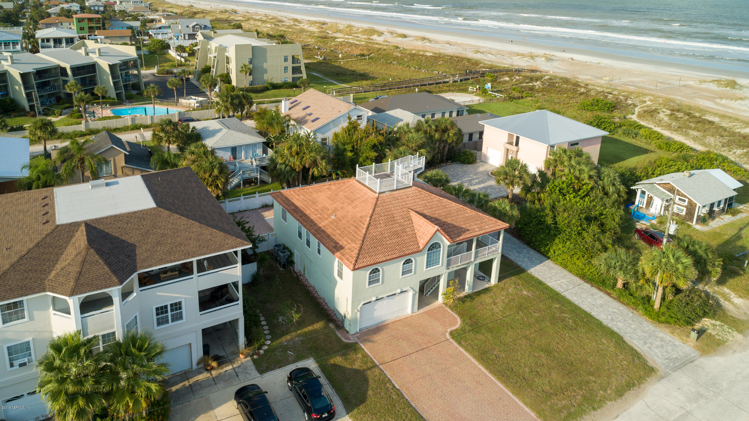 4 3rd Street St. Augustine, FL 32080 - Photo 46 of 47 an aerial view of residential houses with outdoor space and ocean view