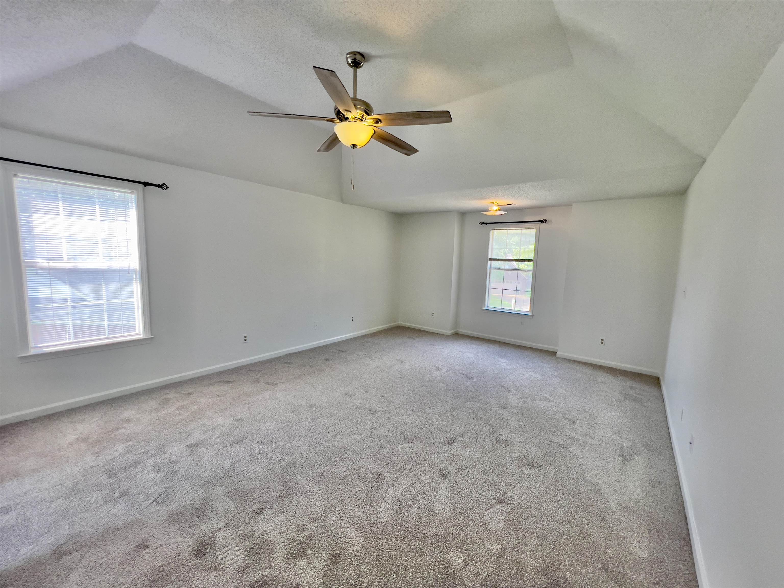 251 Cross Point Cove Collierville, TN 38017 - Photo 10 of 17 Unfurnished room with ceiling fan, carpet flooring, and lofted ceiling