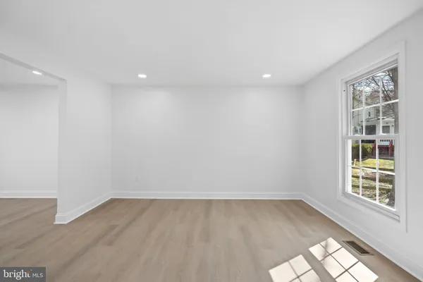 a view of an empty walk in closet