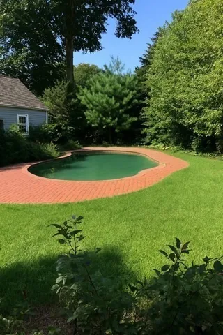 a view of a green yard