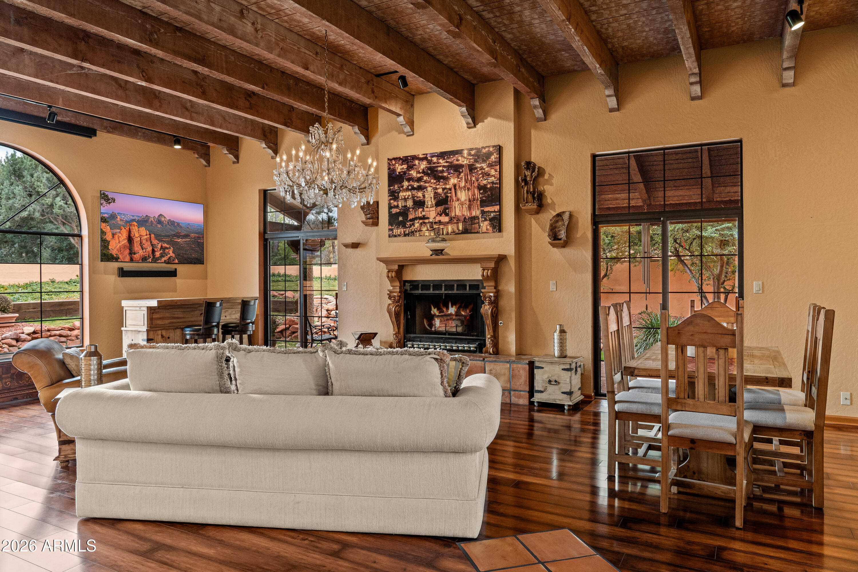 167 Ridge Trail Drive, Unit 32 Sedona, AZ 86351 - Photo 11 of 43 LIVING ROOM WITH FIRPLACE