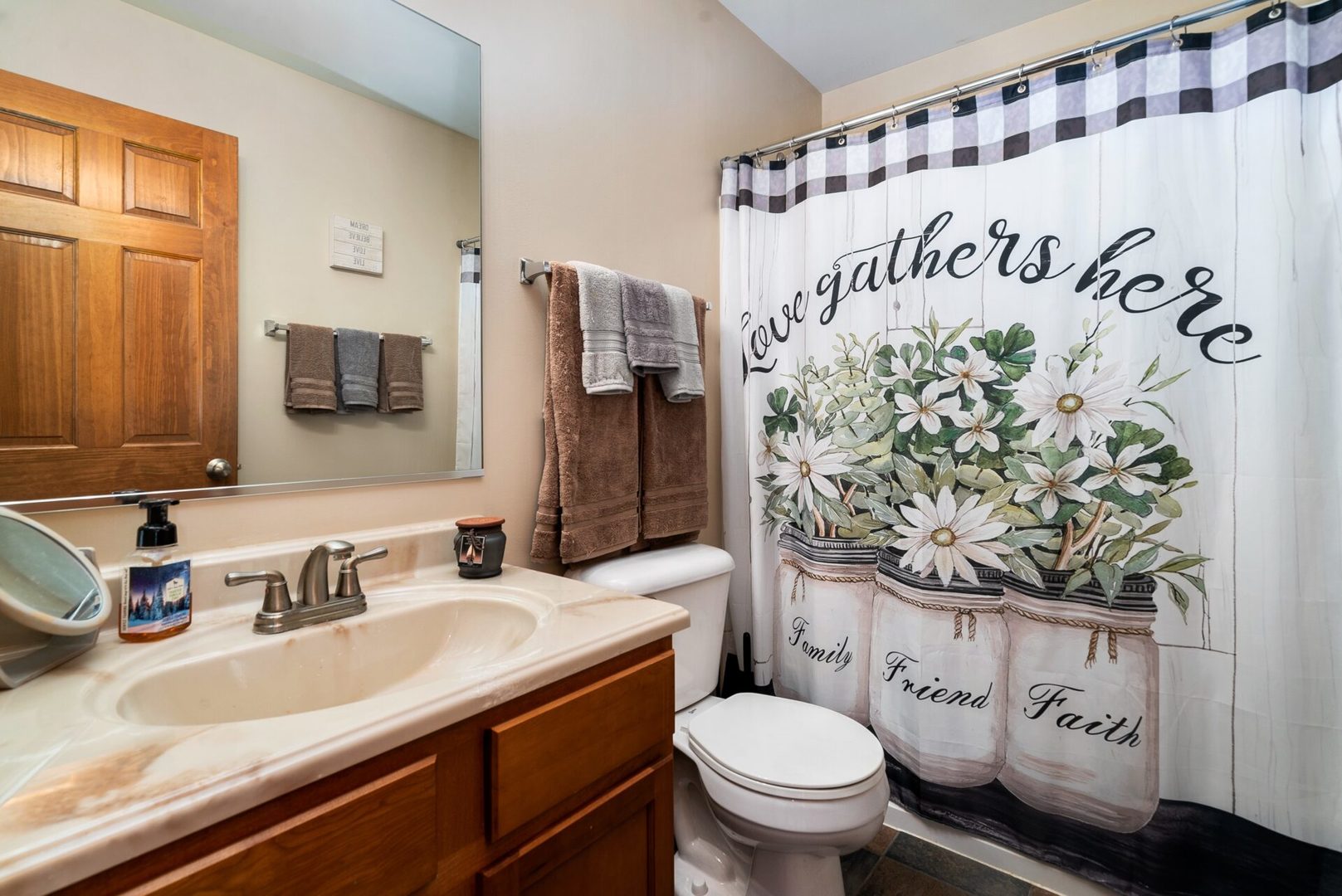 25362 Spring Street Manhattan, IL 60442 - Photo 15 of 28 a bathroom with a granite countertop sink and a mirror