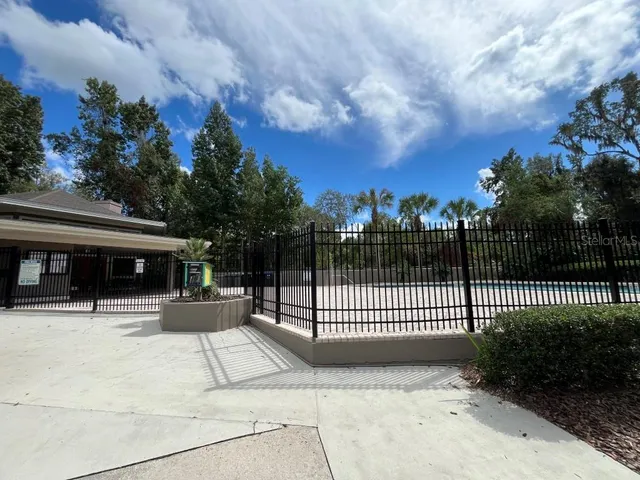 a outdoor space with lots of trees