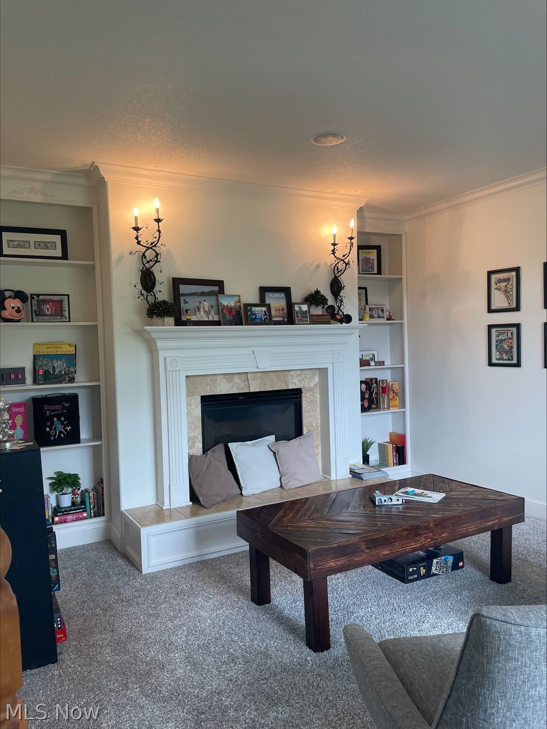 6781 Kyle Ridge Pointe Canfield, OH 44406 - Photo 14 of 29 Library/Den, built-in shelves, gas fireplace, crown molding