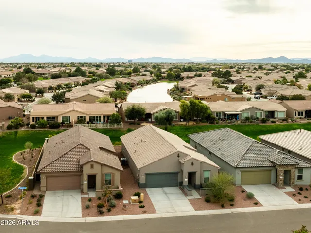 an aerial view of multiple house
