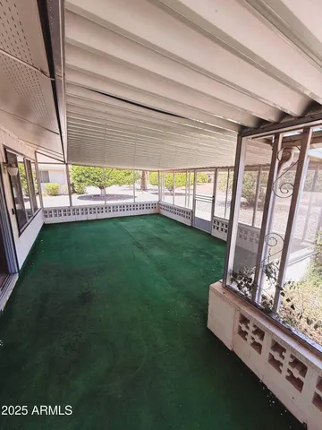 a view of a room with a garden