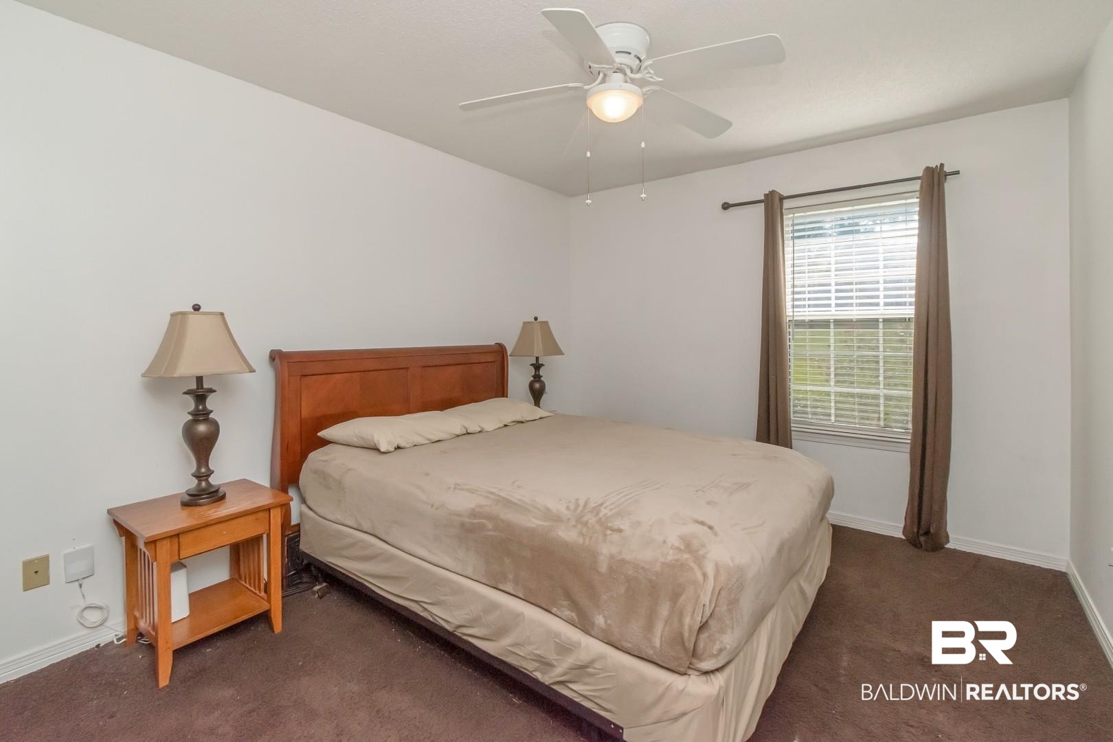 1345 Camden Court Mobile, AL 36695 - Photo 14 of 31 Bedroom with dark colored carpet and a ceiling fan