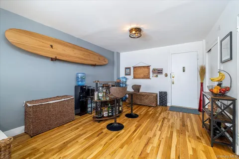 a bedroom with a bed and a table