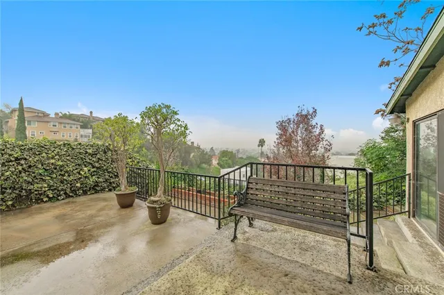 a view of a balcony with outdoor space