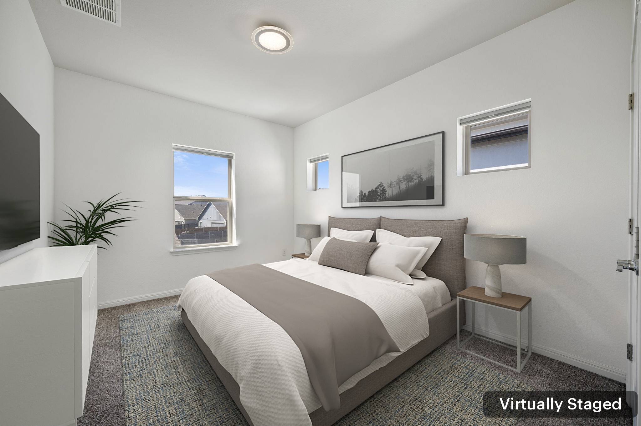 5809 Charles Merle Dr., Unit B Austin, TX 78747 - Photo 14 of 27 Carpeted bedroom featuring baseboards and visible vents