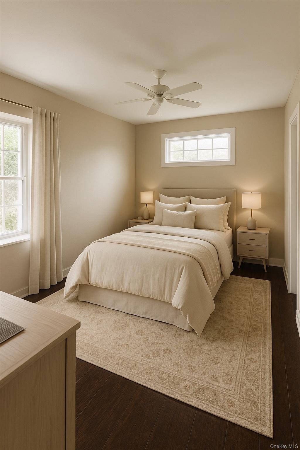 34 Maple Street Islip, NY 11751 - Photo 6 of 10 Bedroom with ceiling fan and dark wood finished floors w/walk-in closet