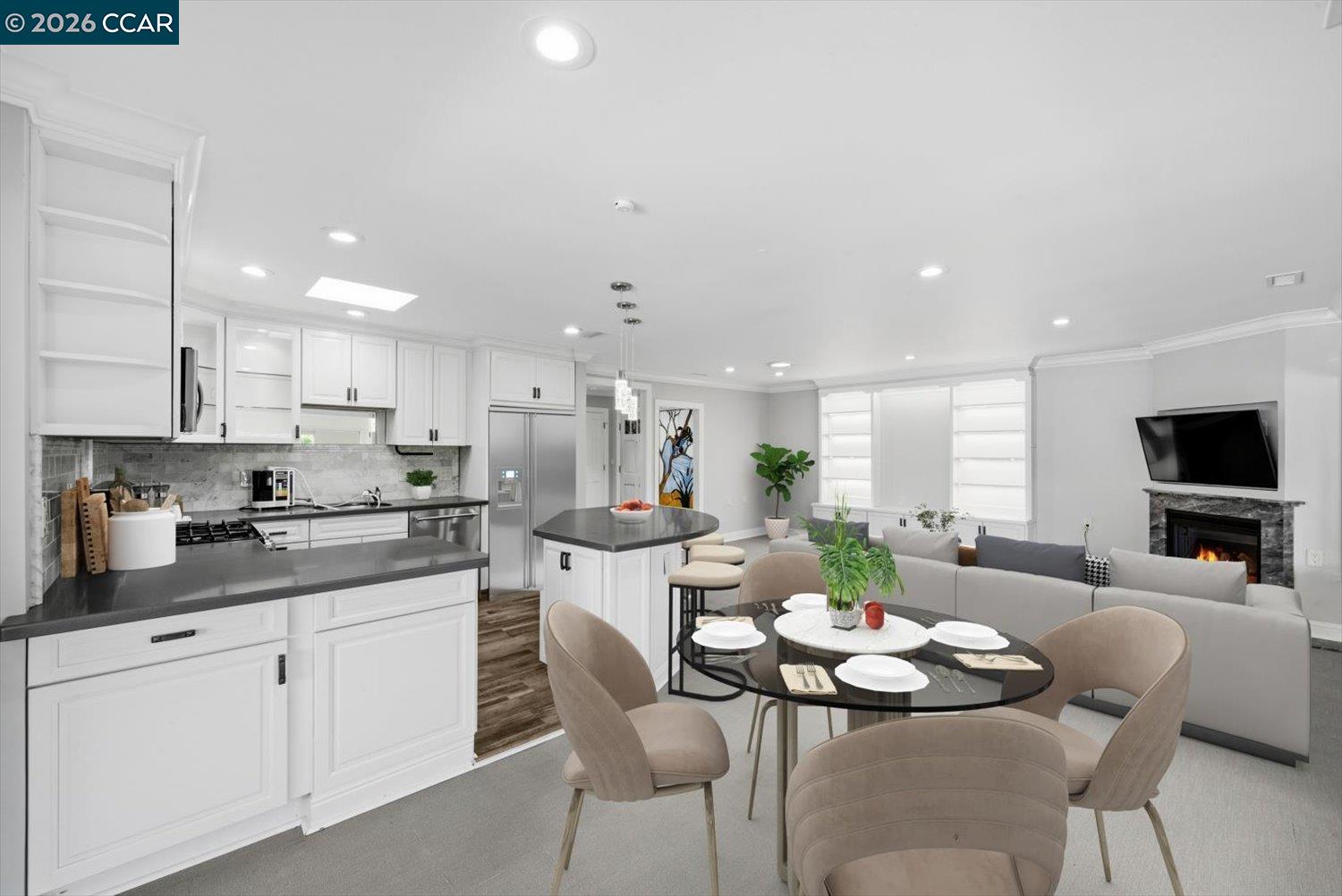 2741 Golden Rain Road, Unit 7 Walnut Creek, CA 94595 - Photo 14 of 60 a large kitchen with a table and chairs