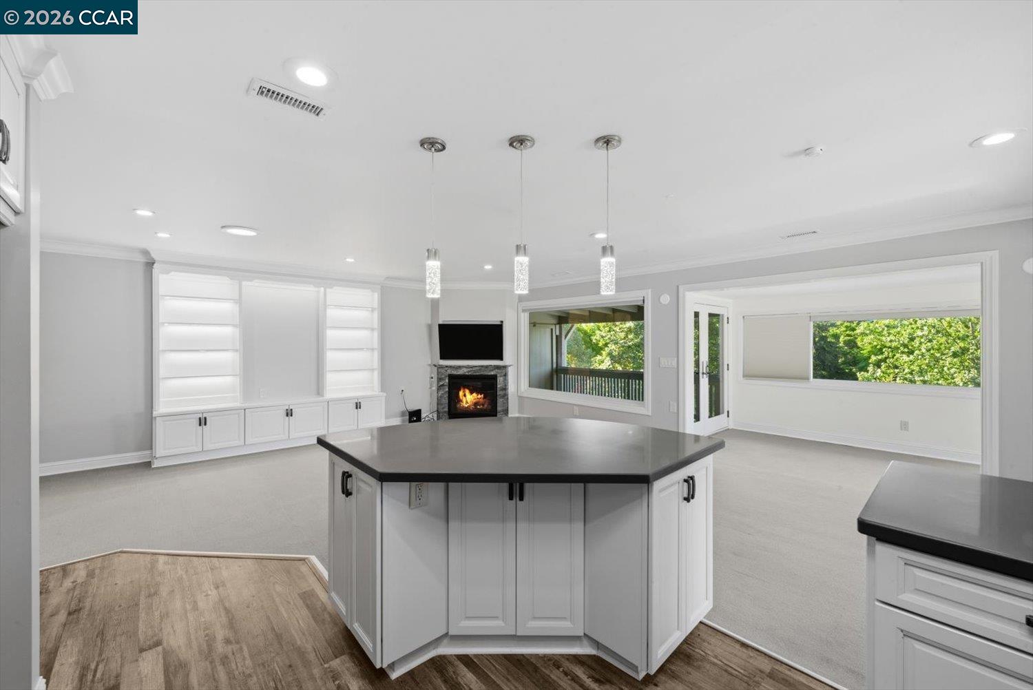 2741 Golden Rain Road, Unit 7 Walnut Creek, CA 94595 - Photo 21 of 60 a kitchen with stainless steel appliances granite countertop a sink a window and a refrigerator