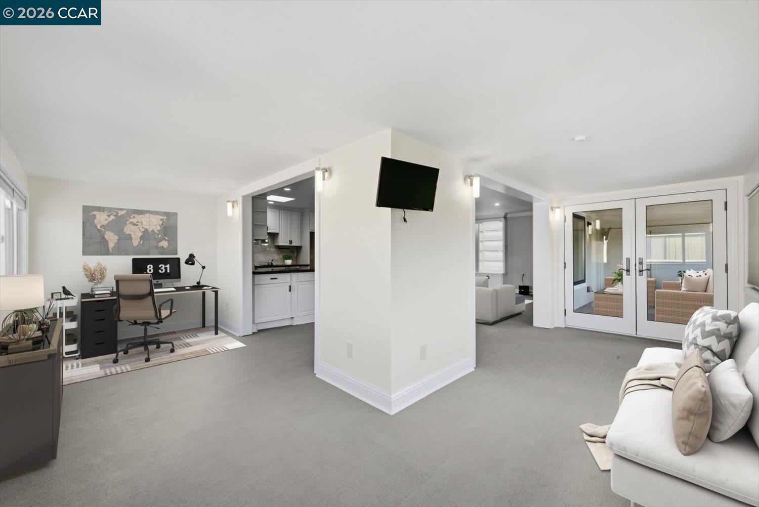 2741 Golden Rain Road, Unit 7 Walnut Creek, CA 94595 - Photo 27 of 60 a living room with furniture and a flat screen tv