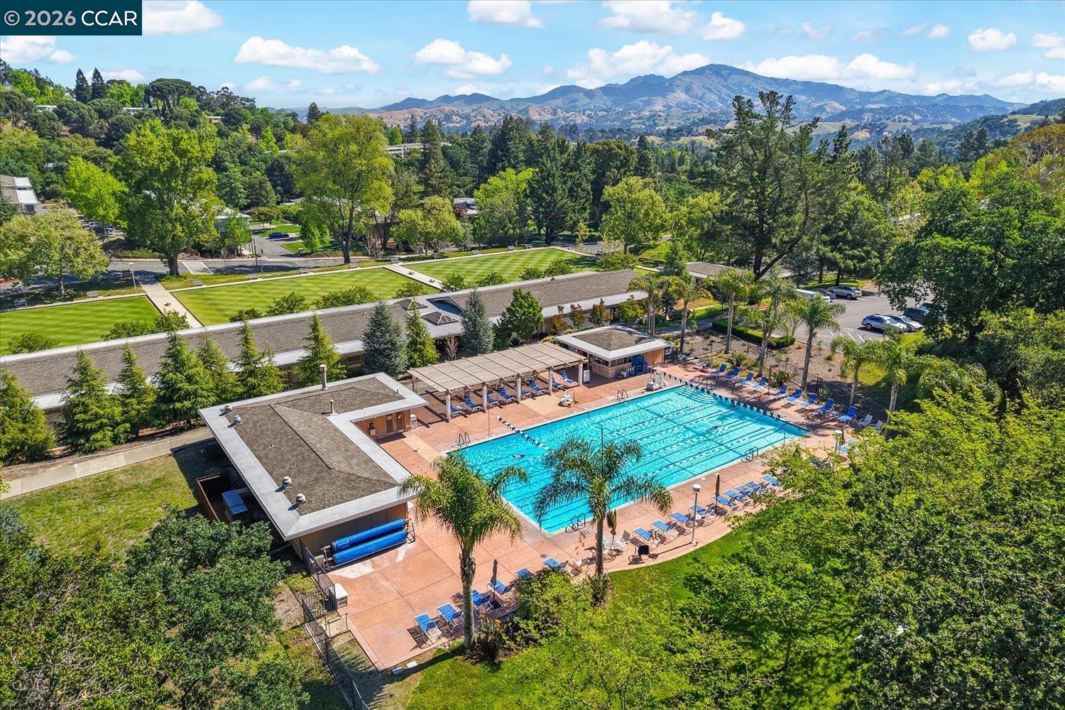 2741 Golden Rain Road, Unit 7 Walnut Creek, CA 94595 - Photo 56 of 60 an aerial view of a house with garden space and street view