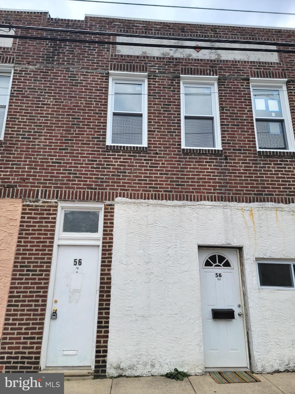 a view of a brick wall