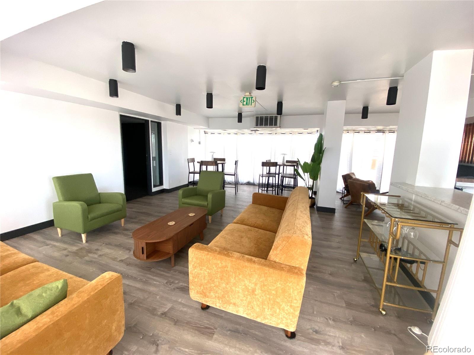 1121 Albion Street, Unit 207 Denver, CO 80220 - Photo 33 of 39 a living room with furniture and a fireplace