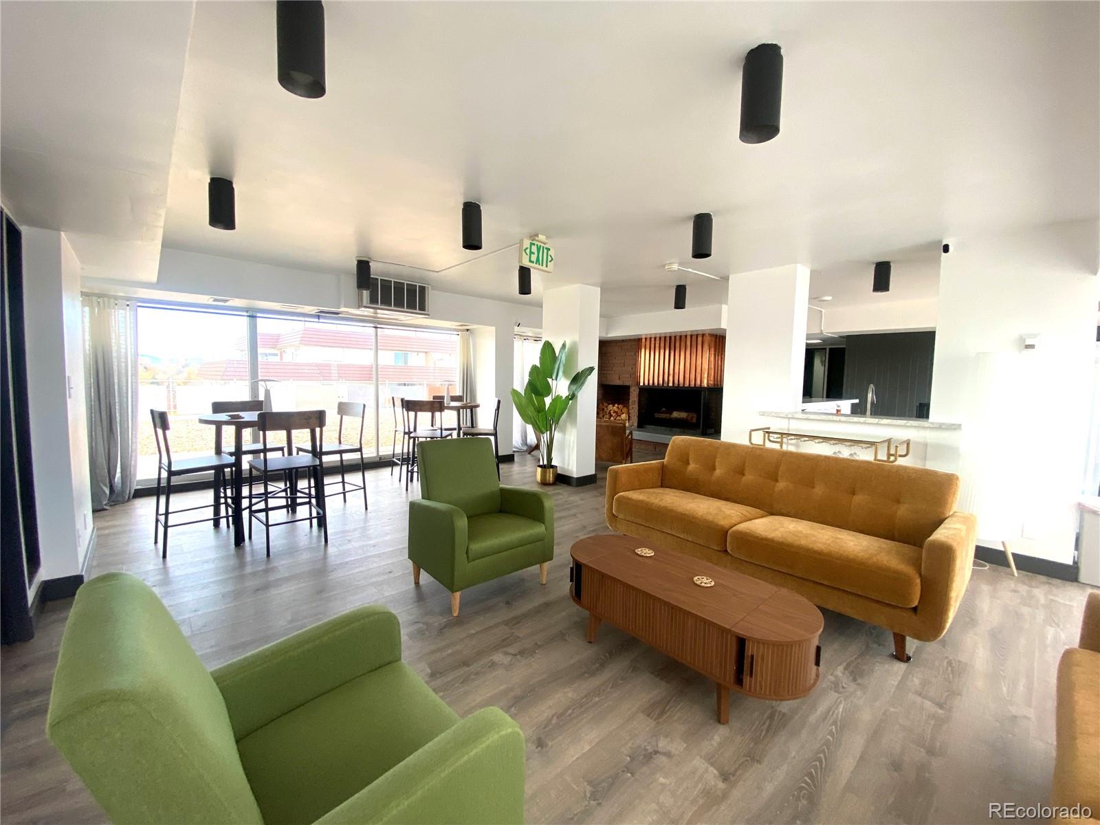 1121 Albion Street, Unit 207 Denver, CO 80220 - Photo 39 of 39 a living room with furniture and a fireplace