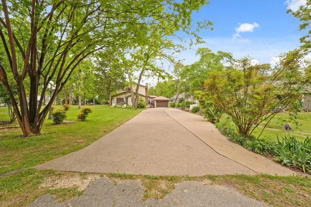 a view of a backyard