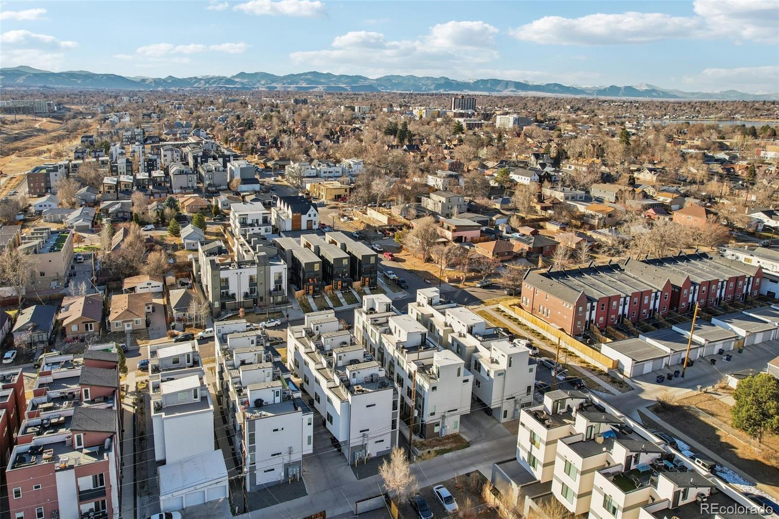 1274 Quitman Street, Unit 6 Denver, CO 80204 - Photo 43 of 50 an aerial view of a city with lots of residential buildings