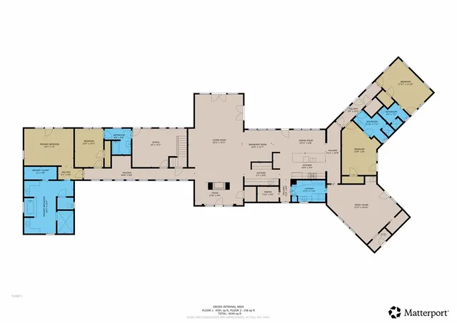 an aerial view of a house