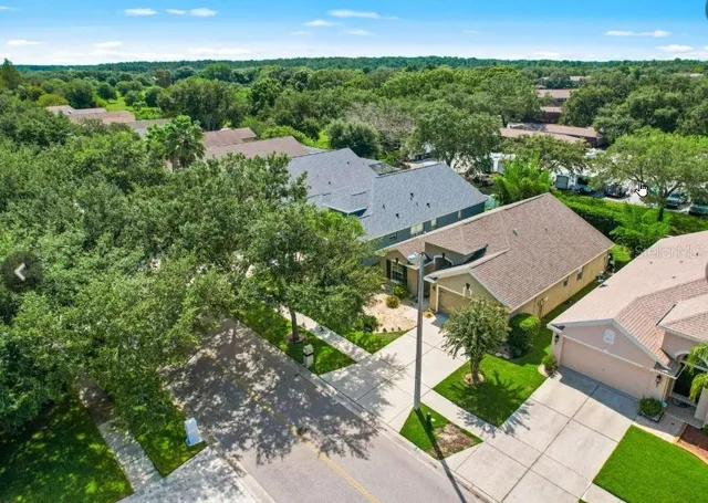 an aerial view of a house