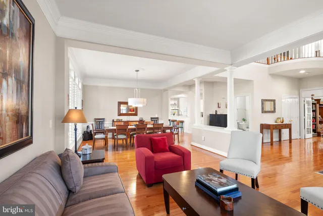 a dining room with furniture window wooden floor