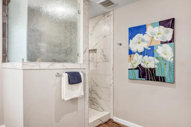 a bathroom with a shower