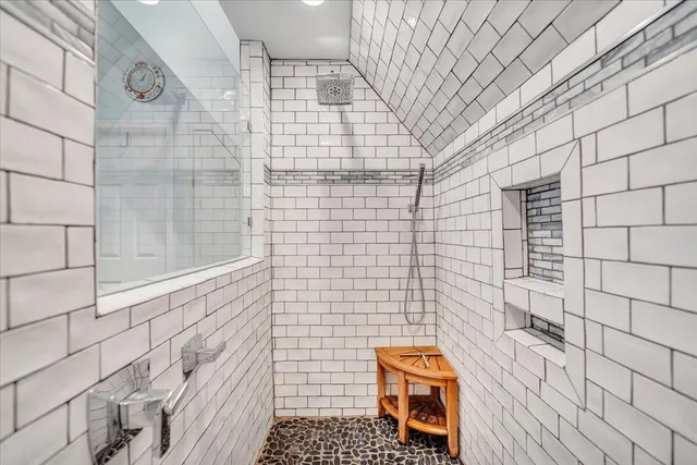 a view of a lake with mountain in the background