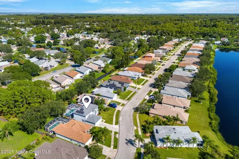 an aerial view of multiple house