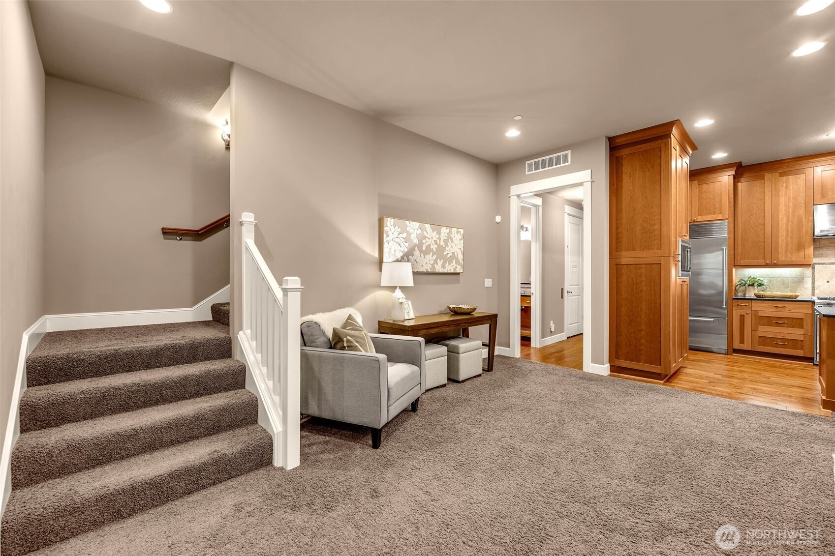 4029 Northwest 77th Avenue Camas, WA 98607 - Photo 6 of 32 a living room with furniture and a chandelier
