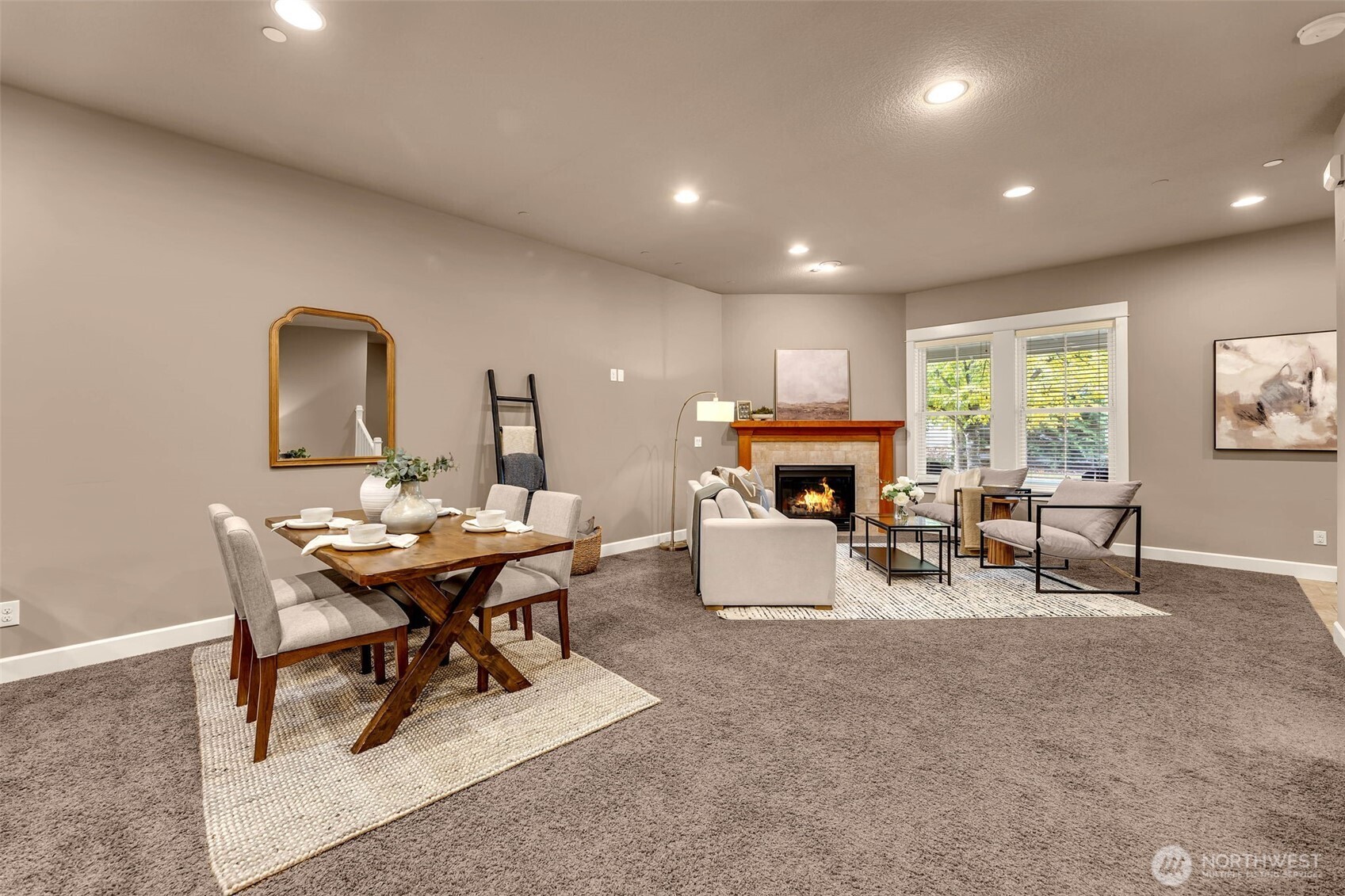 4029 Northwest 77th Avenue Camas, WA 98607 - Photo 8 of 32 a living room with furniture a fireplace and a table