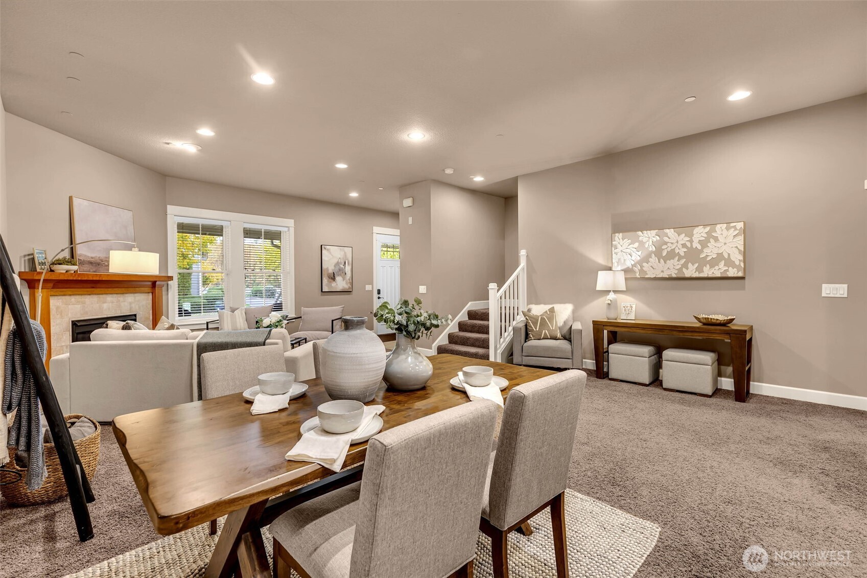 4029 Northwest 77th Avenue Camas, WA 98607 - Photo 9 of 32 a living room with fireplace furniture and a large window