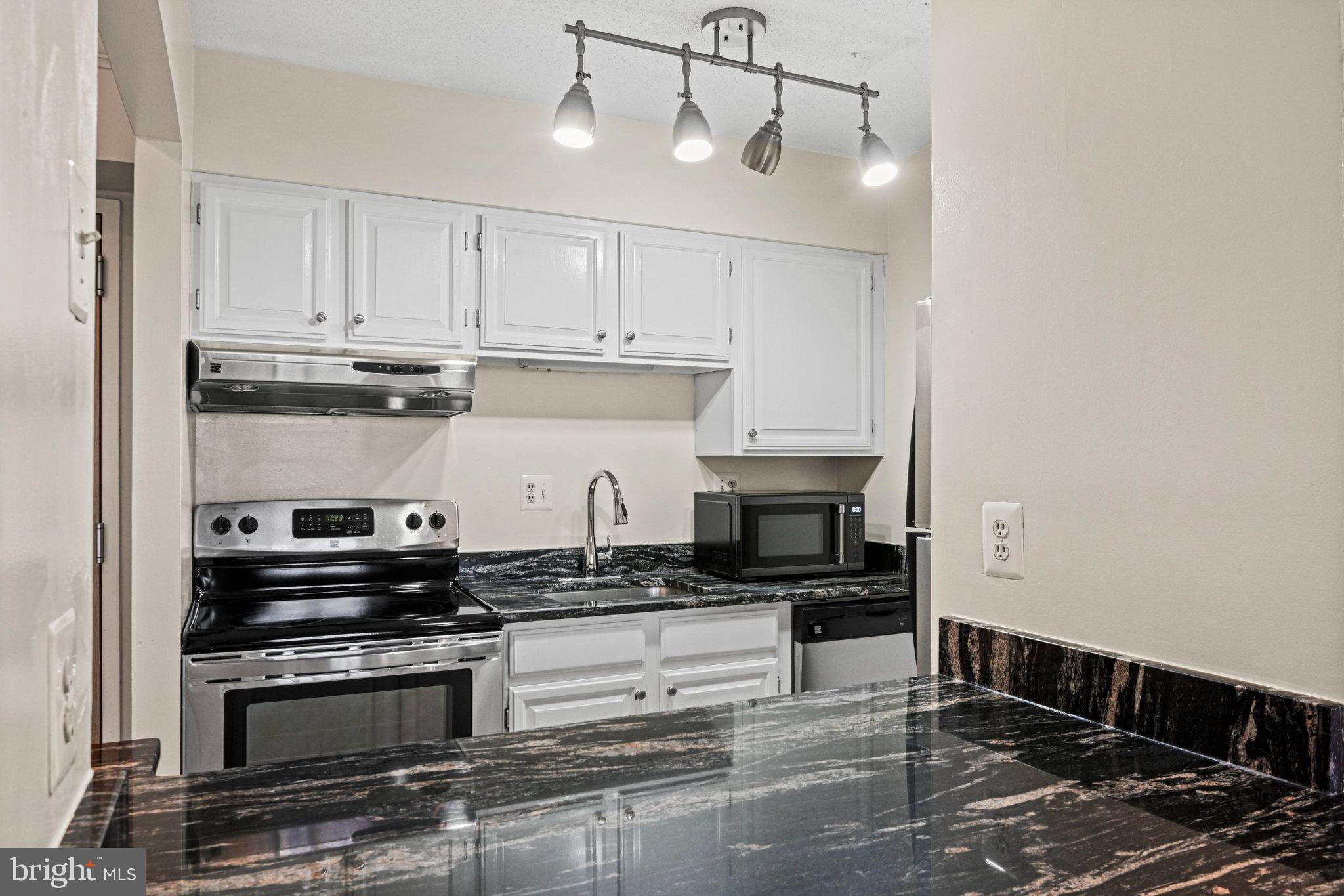 1808 Old Meadow Road, Unit 716 McLean, VA 22102 - Photo 10 of 36 a kitchen with granite countertop a stove and a sink