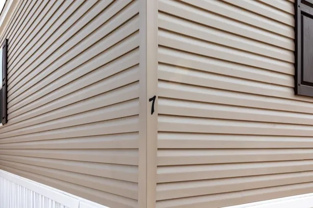 a close up of a white building