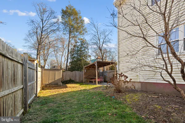 a view of a yard with a tree