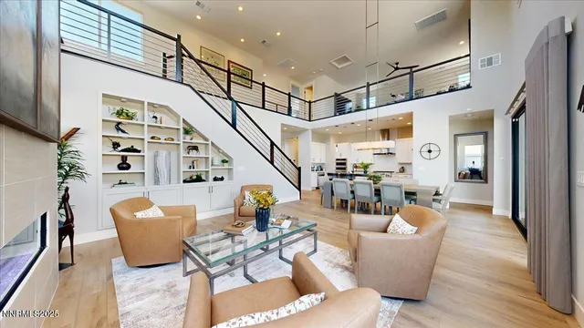 a living room with furniture