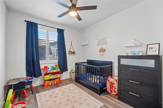 a view of a garden with houses