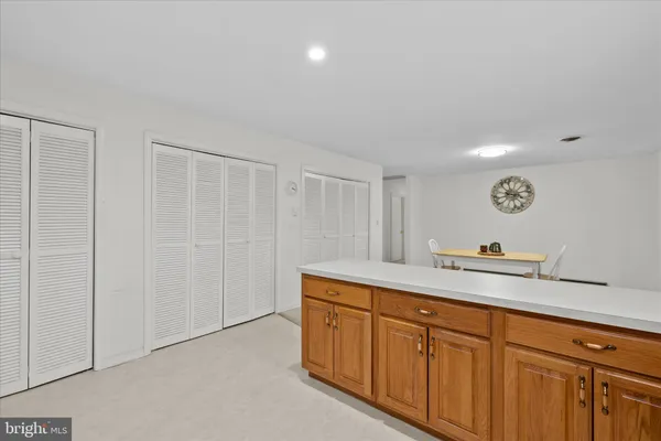 a utility room with cabinets