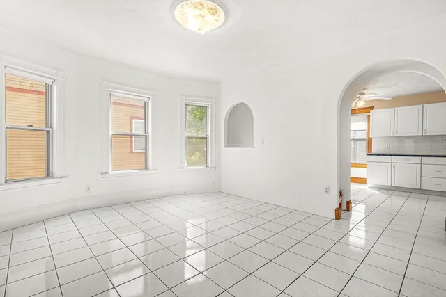 an empty room with windows