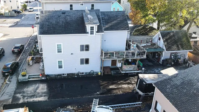 a building view with a outdoor space
