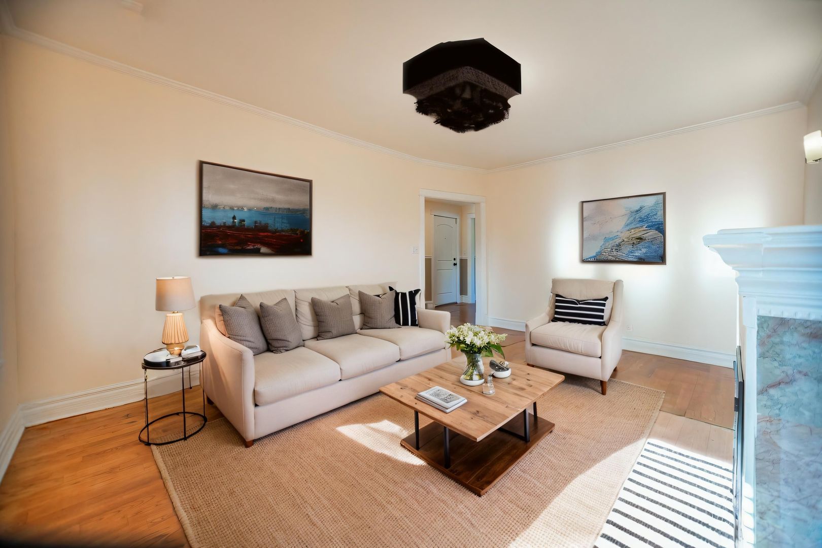 3737 North Pulaski Road, Unit 2S Chicago, IL 60641 - Photo 5 of 33 a living room with furniture and a flat screen tv