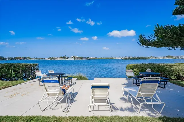 a view of a terrace with chairs