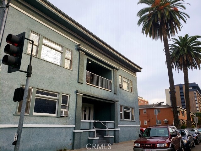 a car parked in front of a building
