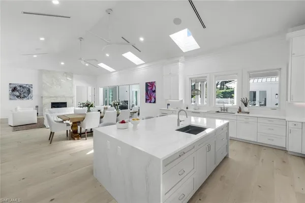 a view of kitchen with counter top space