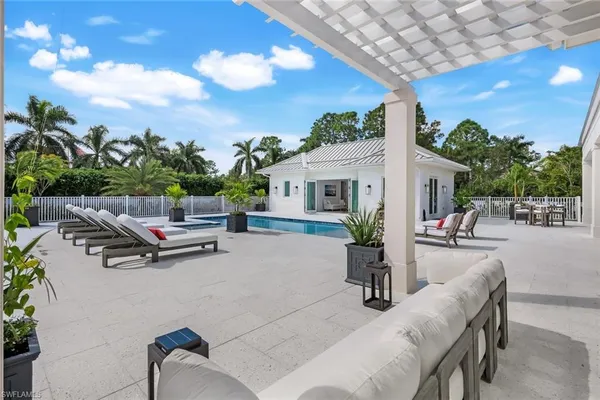 a view of outdoor seating space